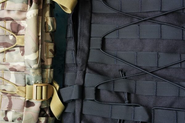 Close-up of tactical backpack