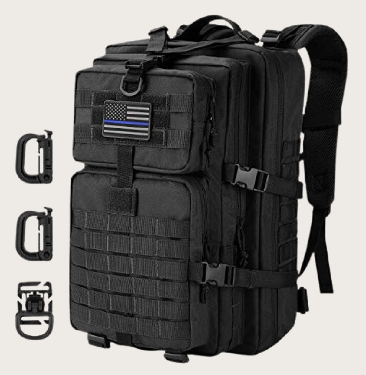 Black tactical backpack
