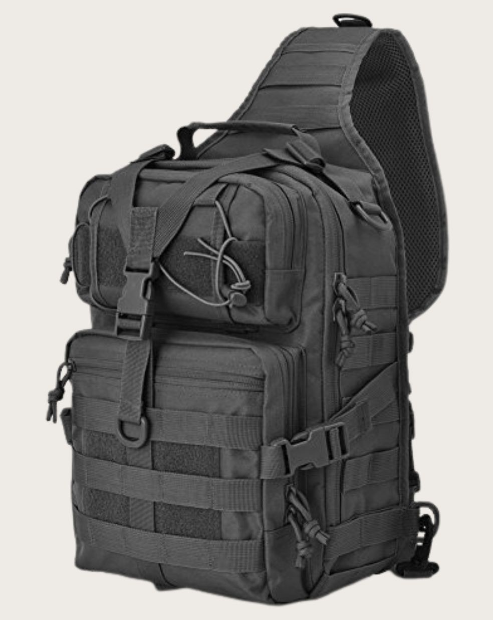 Black tactical sling bag