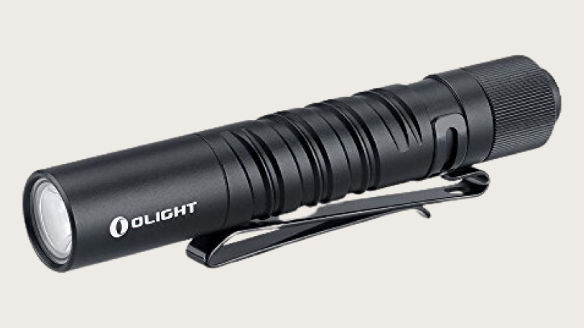 Black tactical flashlight