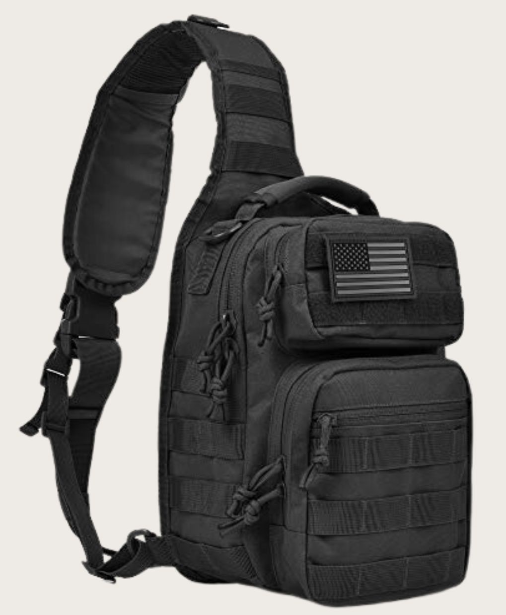 Black tactical sling bag