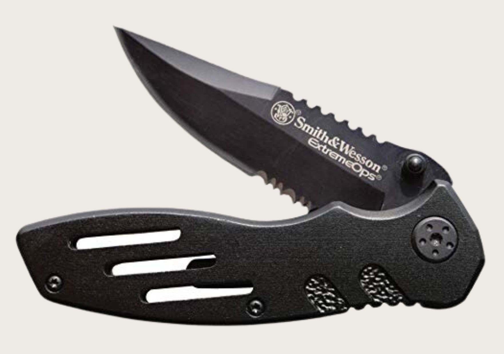 Black tactical knife