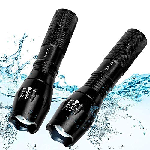 Black tactical flashlights