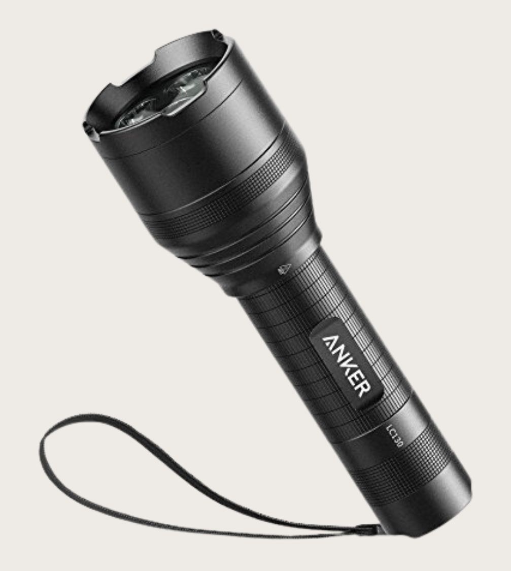 Black tactical flashlight