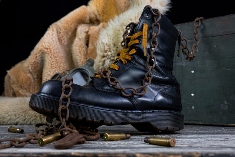 Black tactical boot