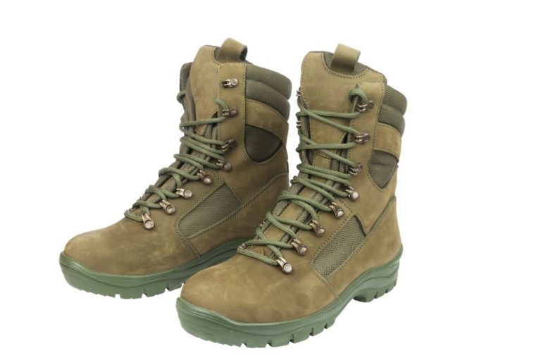 Pair of brown tactical boots Pair of brown tactical boots
