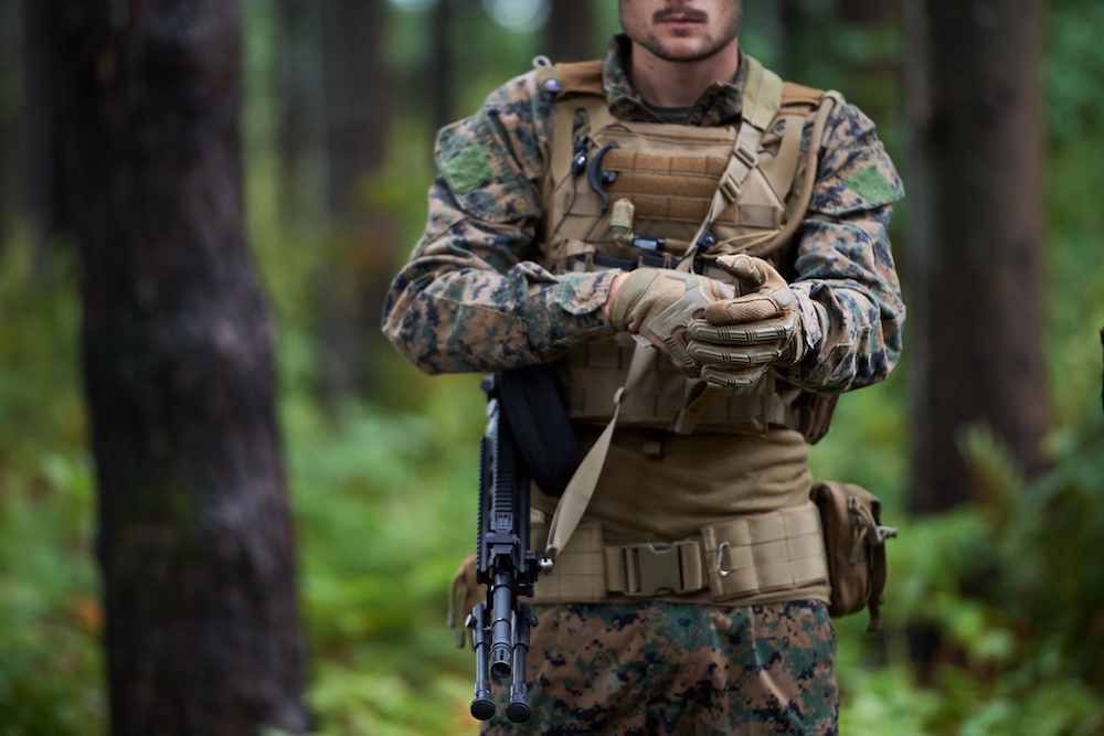 Man wearing tactical gear