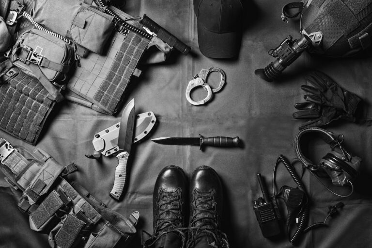 Assortment of tactical gear