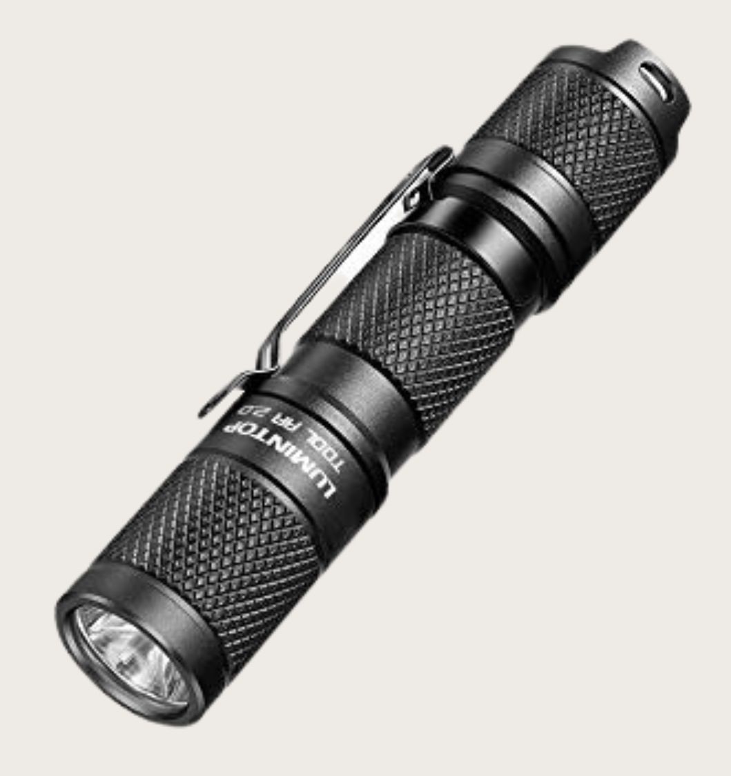 Black tactical flashlight