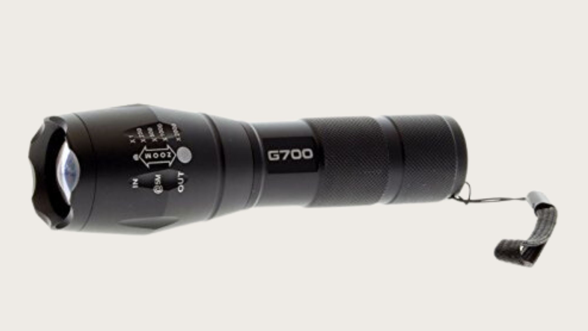 Black tactical flashlight