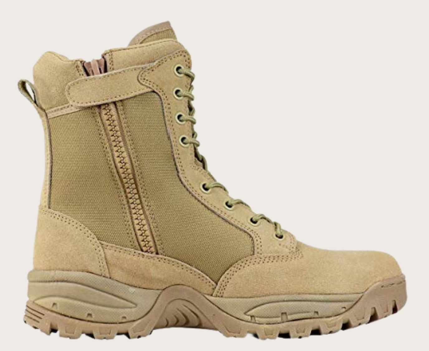 Beige tactical boot