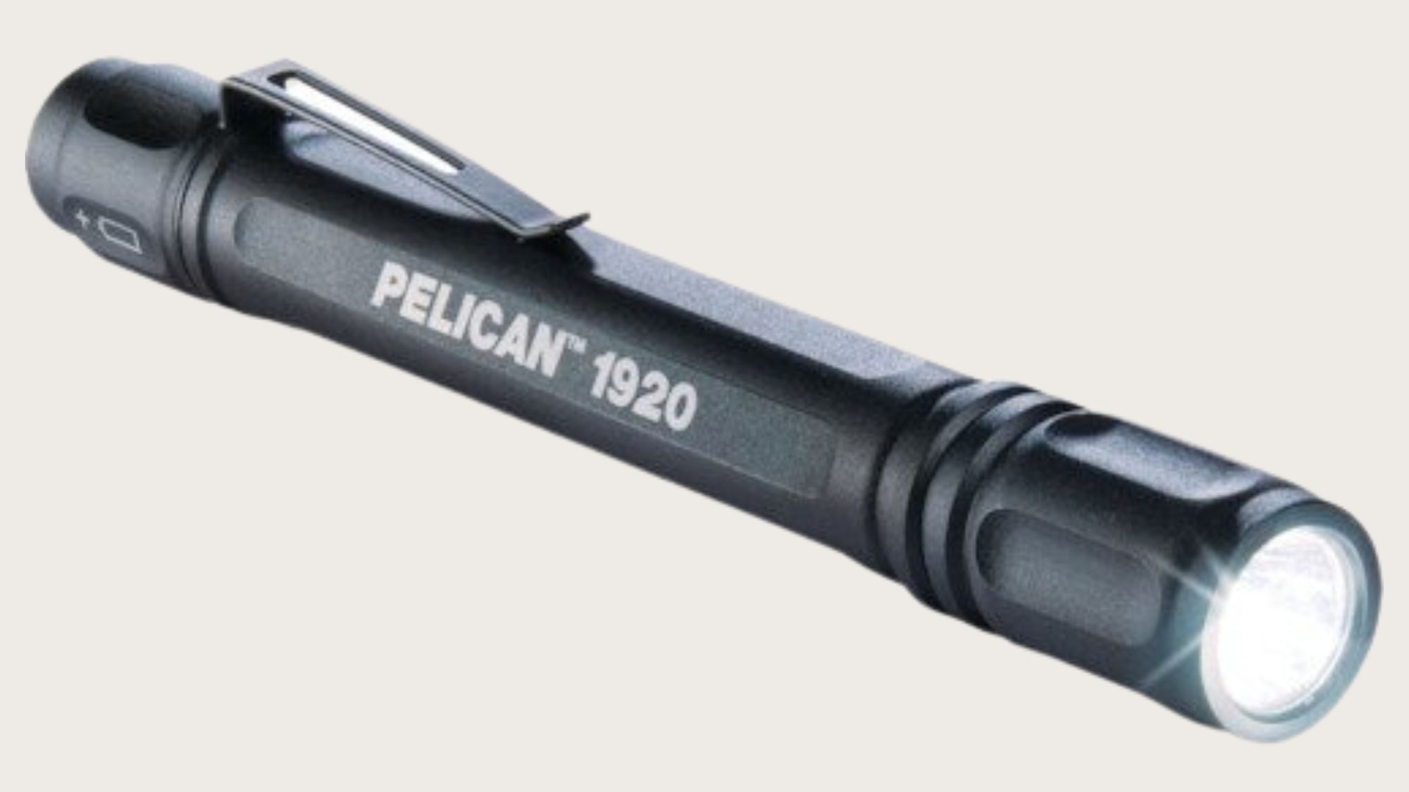 Black tactical flashlight