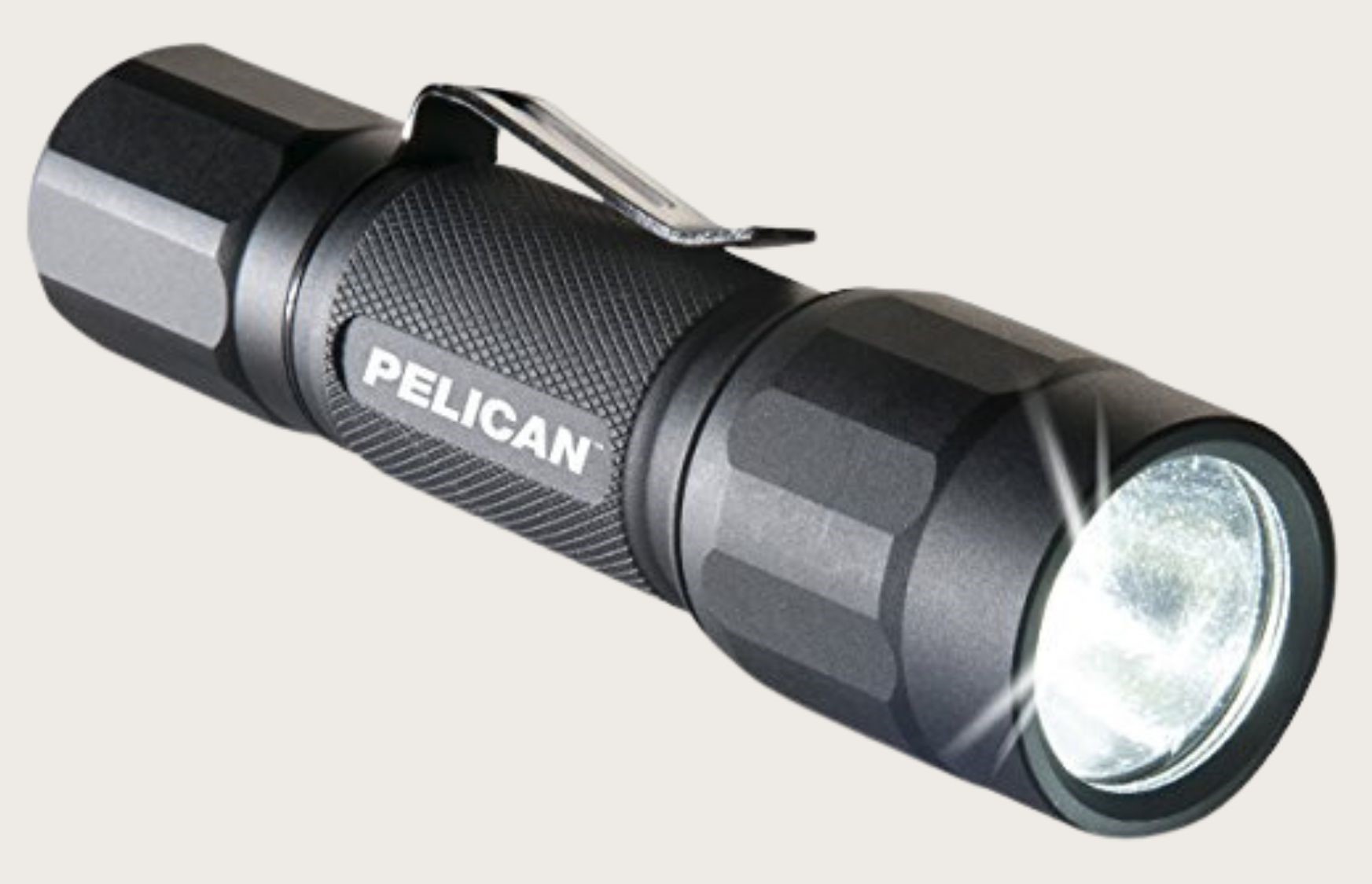 Black tactical flashlight