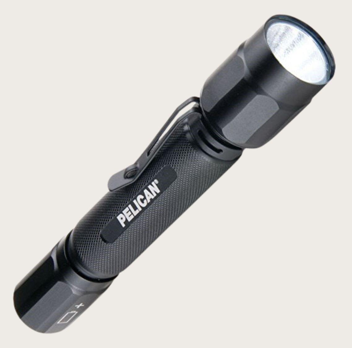 Black tactical flashlight