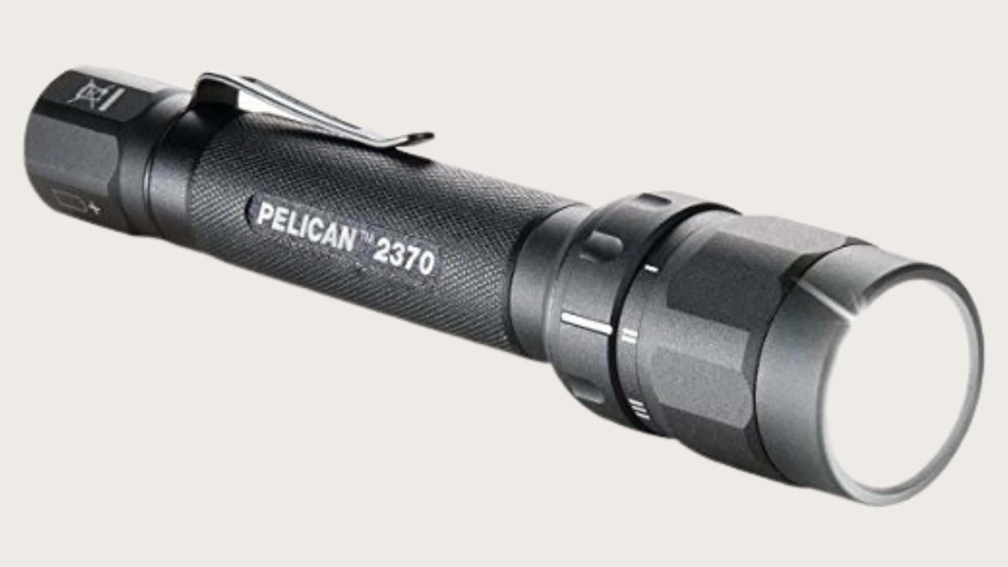 Black tactical flashlight