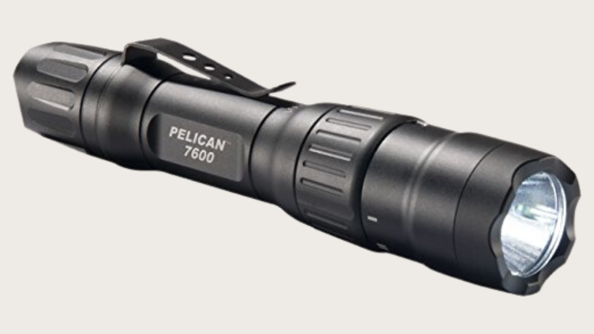 Black tactical flashlight