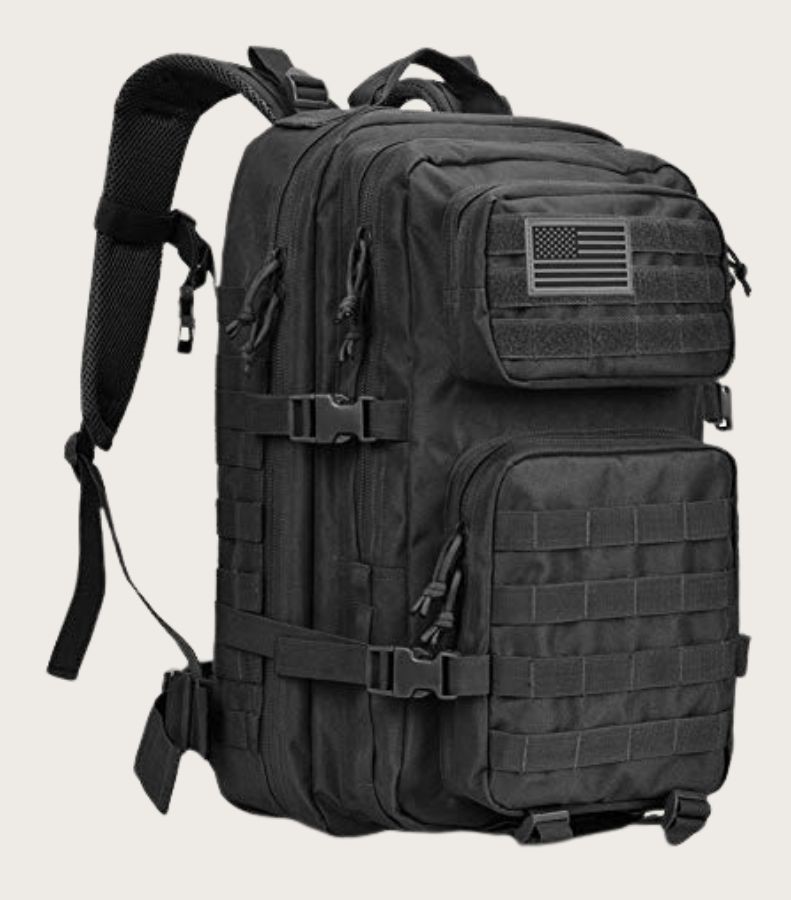 Black tactical backpack