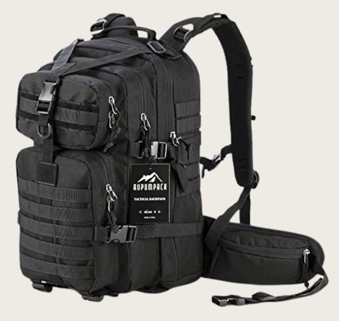 Black tactical backpack
