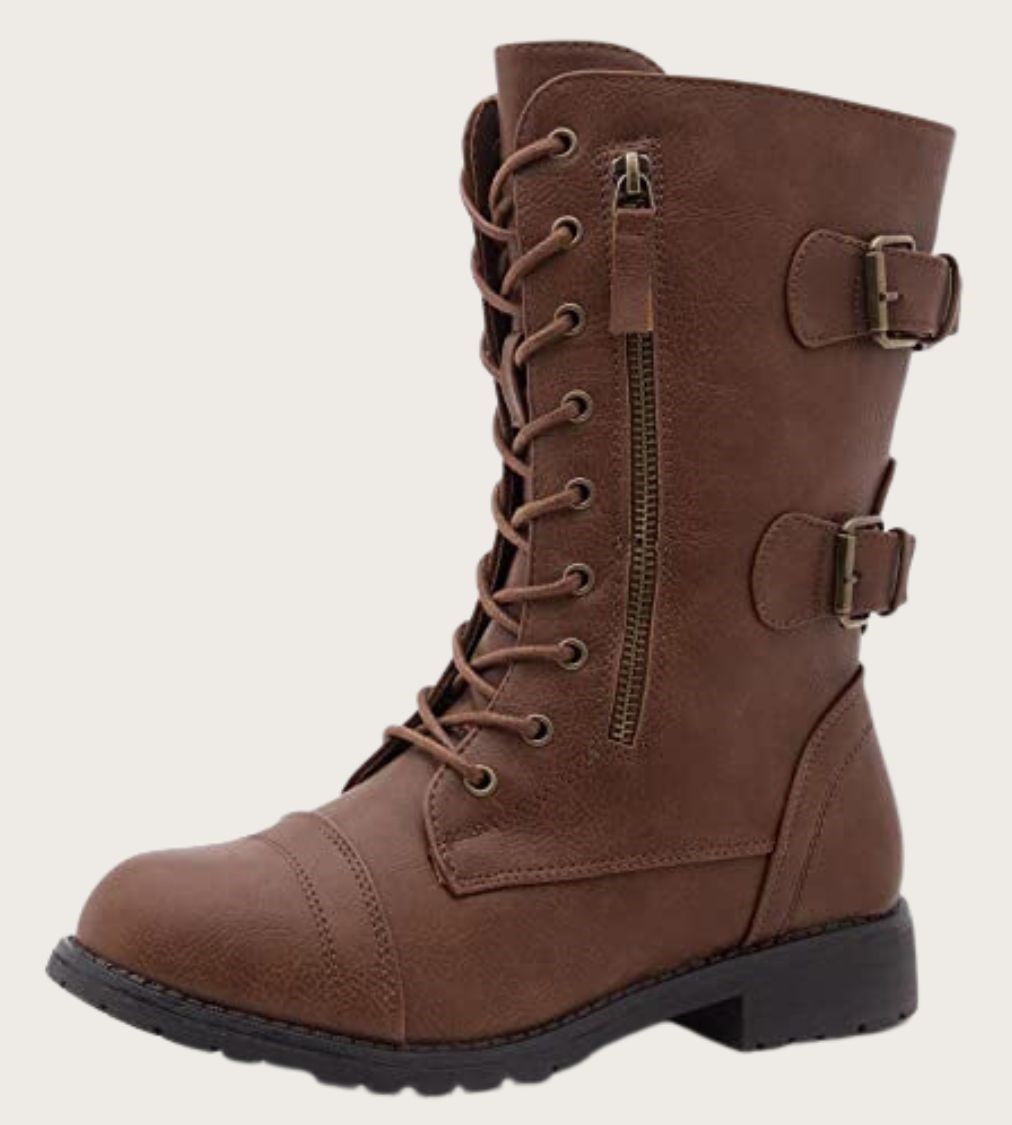 Brown tactical boot