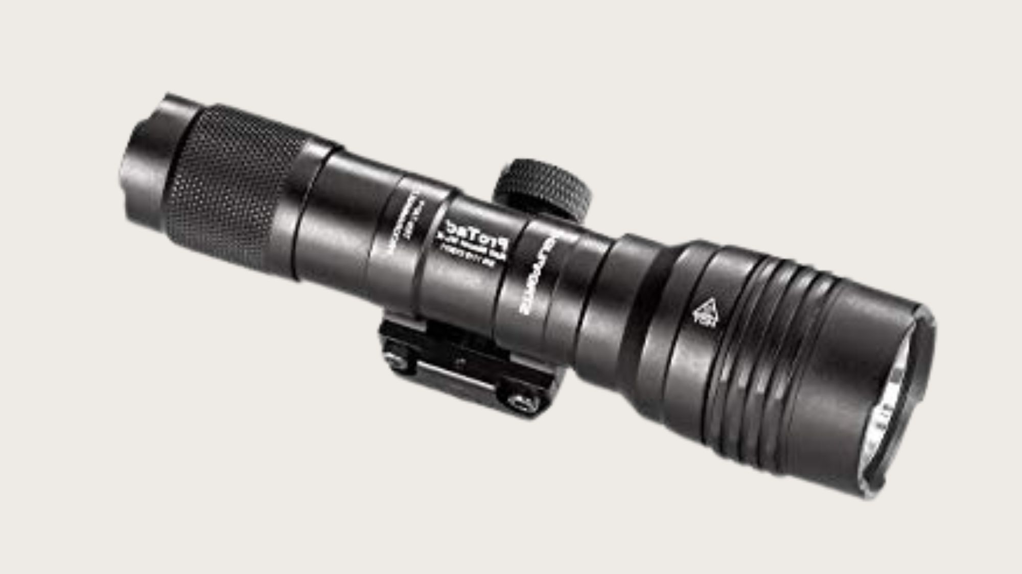 Black tactical flashlight