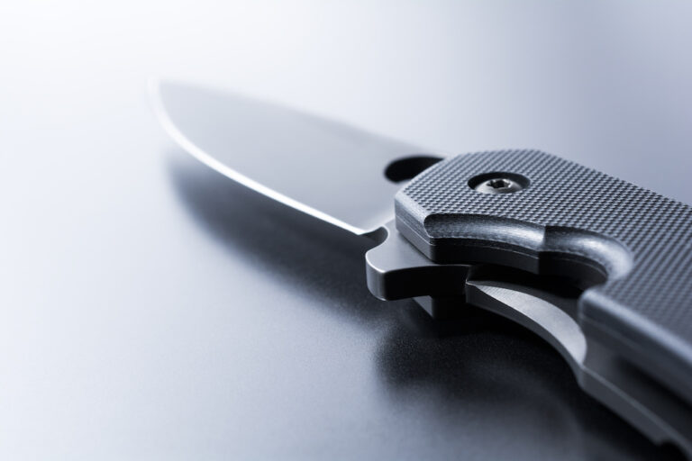 Black tactical knife